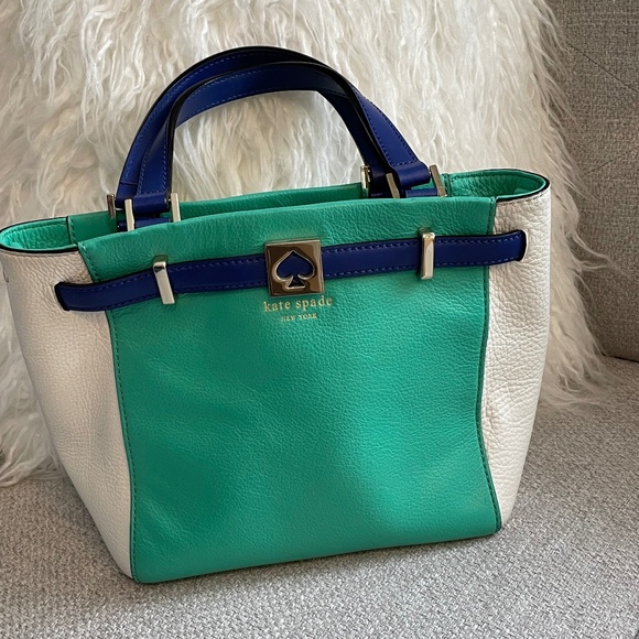 Kate Spade Blue Colour Block Handbag - Picture 1 of 12